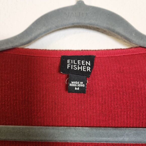 Eileen Fisher Reversible Zip Lambswool & Cotton Cardigan Sweater Jacket | Size M - Picture 4 of 10